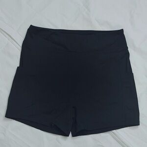 Black High Waisted Biker Shorts Size Small with Pockets | Athleisure Gym